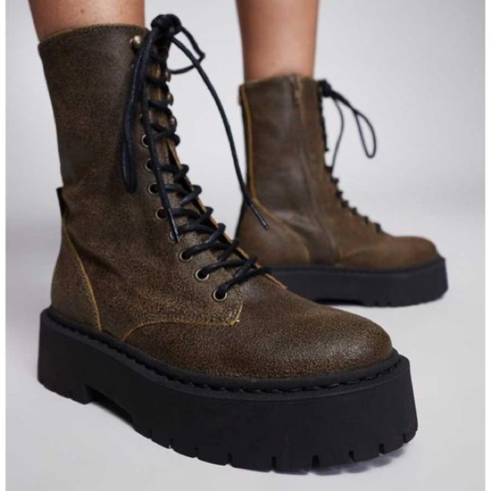 Steve Madden Dark Brown Combat Boots